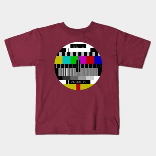 Retro TV SETI Alien Test Pattern Kids T-Shirt